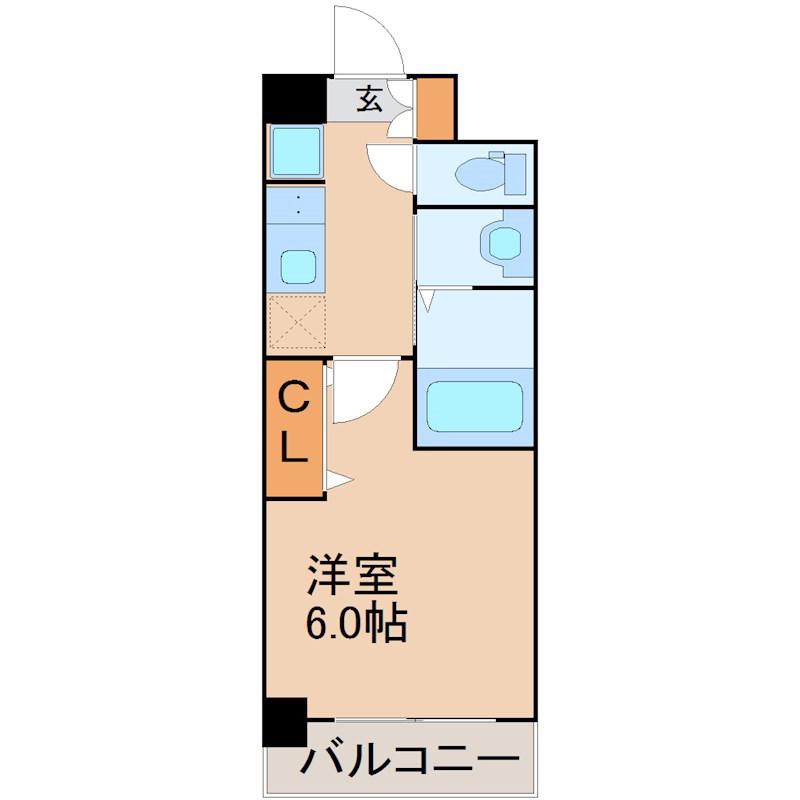 エステムコート名古屋金山サウスゲート(1K/13階)の間取り写真