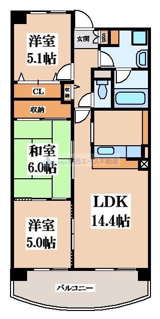 ミカド21(3LDK/2階)の間取り写真