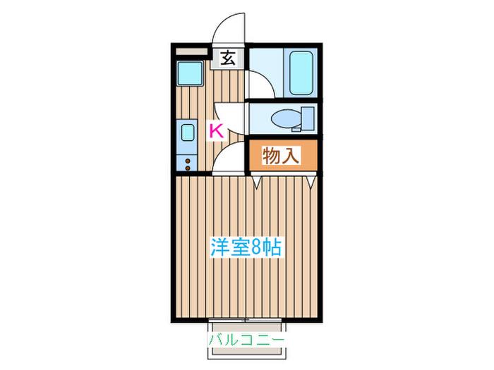 グランツ宮城野(1K/2階)の間取り写真