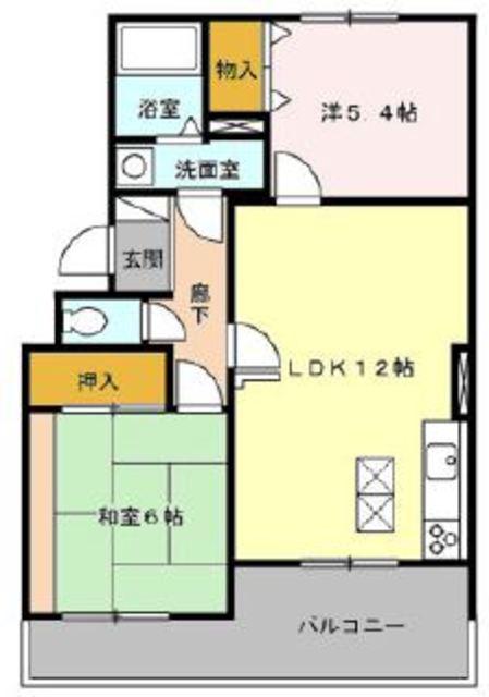 エスポワール東大和(2LDK/3階)の間取り写真
