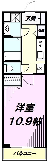 ミルト ハウス(1K/4階)の間取り写真