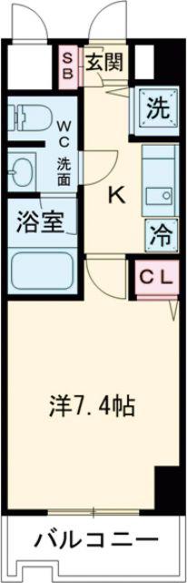 カレント新栄(1K/9階)の間取り写真