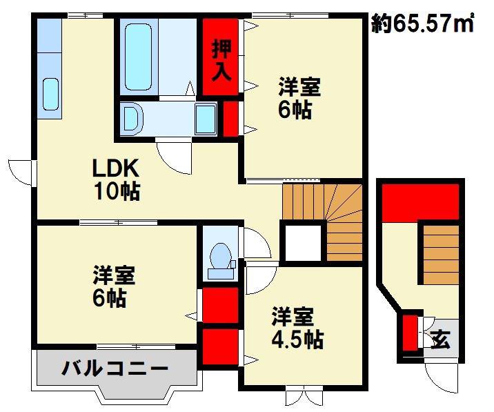 プランタンコート II(3LDK/2階)の間取り写真