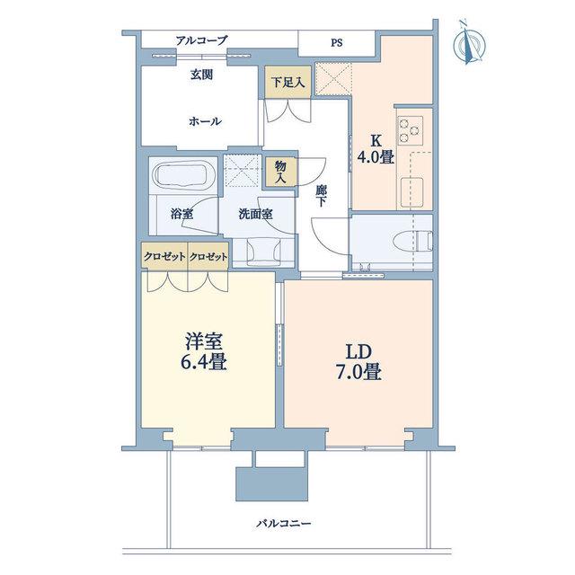 グラングリーン大阪 THE ノース RESIDENCE(1LDK/23階)の間取り写真