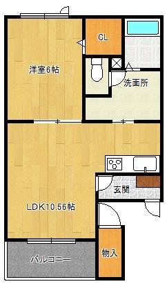 KIRARII(1LDK/2階)の間取り写真