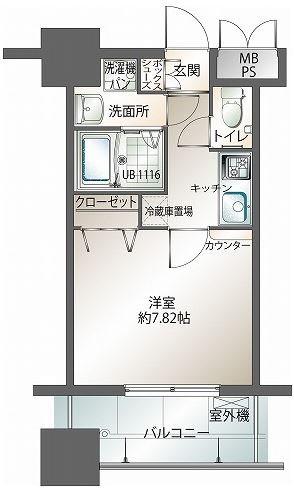 エンクレスト御供所(1K/9階)の間取り写真
