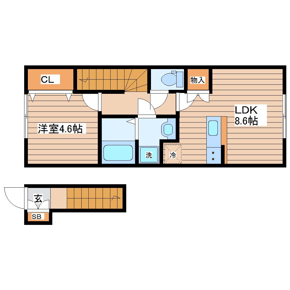 LMA HOUSE ONE(1LDK/2階)の間取り写真