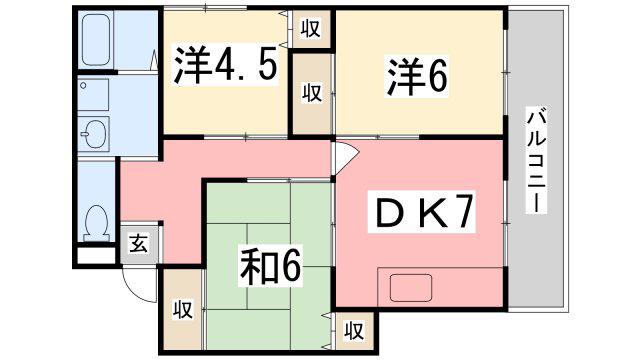 グランドハイツ(3DK/3階)の間取り写真