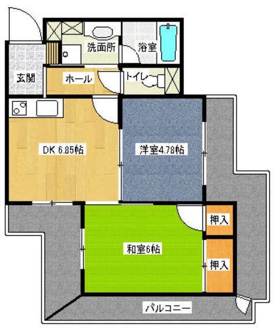 レスポワール池田(2DK/2階)の間取り写真