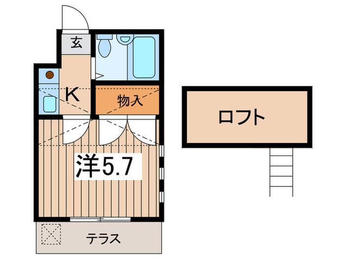 スターホームズ希望ヶ丘(1K/1階)の間取り写真