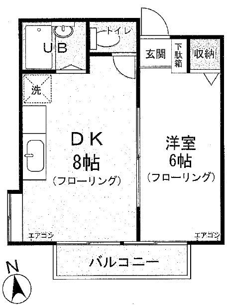MKハウスー大沢4丁目-(2DK/2階)の間取り写真