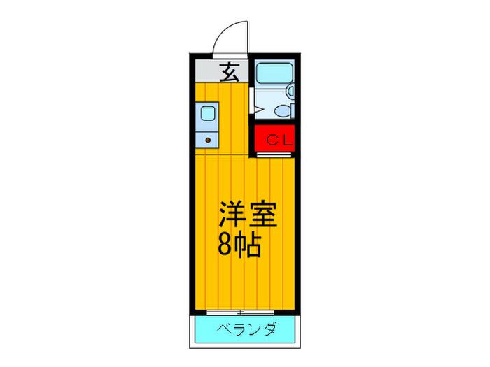 シャトー須山(ワンルーム/3階)の間取り写真