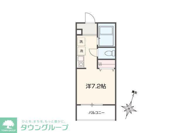 MELLAS北与野(ワンルーム/1階)の間取り写真