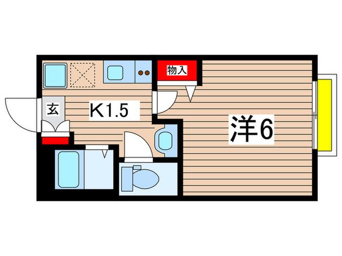 FULLEA千葉中央(1K/2階)の間取り写真