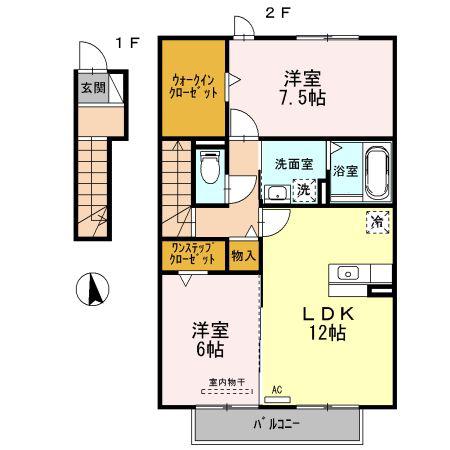 イストワール(2LDK/2階)の間取り写真