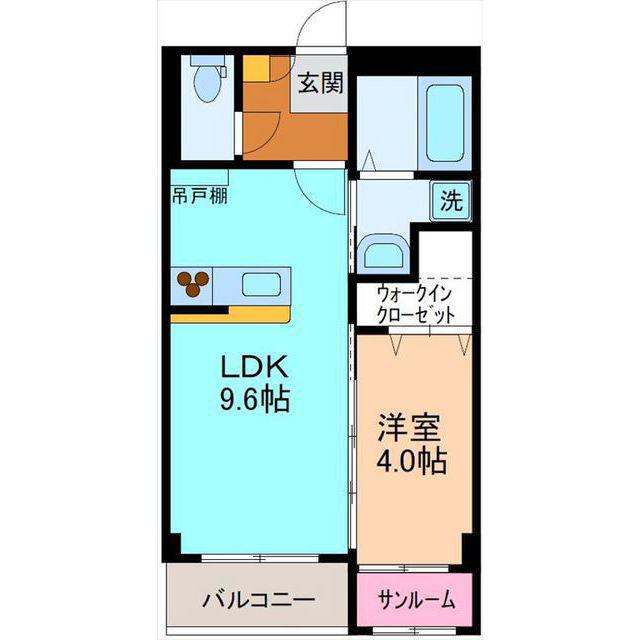 カーサフレンテ長江(1LDK/1階)の間取り写真