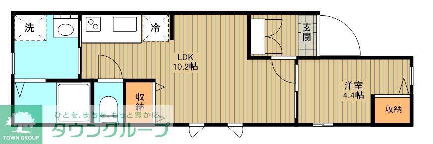 HMT豪徳寺(1LDK/2階)の間取り写真
