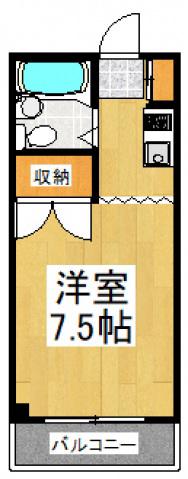 パステルハウス(ワンルーム/1階)の間取り写真