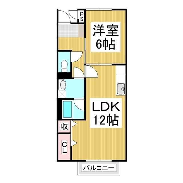 サープラス北野(1LDK/1階)の間取り写真