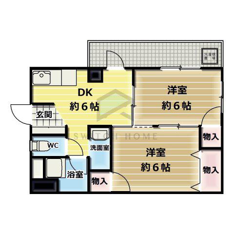 サンライフ小路(2DK/2階)の間取り写真