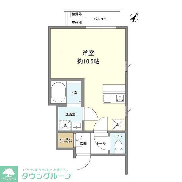 ティアリーゼ(ワンルーム/2階)の間取り写真