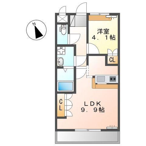 ポートヴィラ壱番館(1LDK/1階)の間取り写真