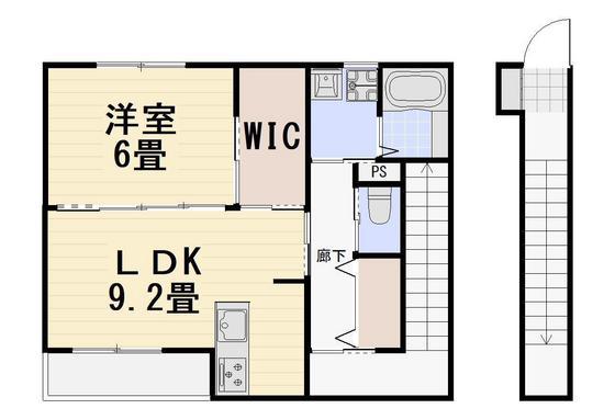 OCTO CASA OMACHII(1LDK/2階)の間取り写真