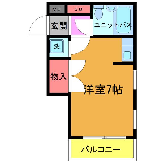 ローズガーデンA47番館(ワンルーム/4階)の間取り写真