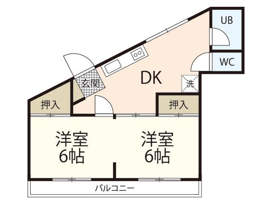 和田ビル(1LDK/3階)の間取り写真