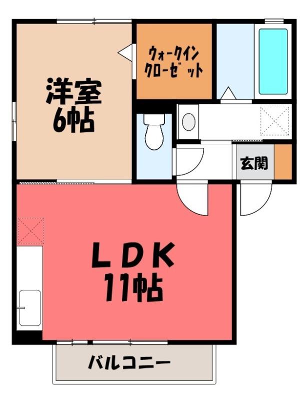 ベルテサクラ(1LDK/1階)の間取り写真