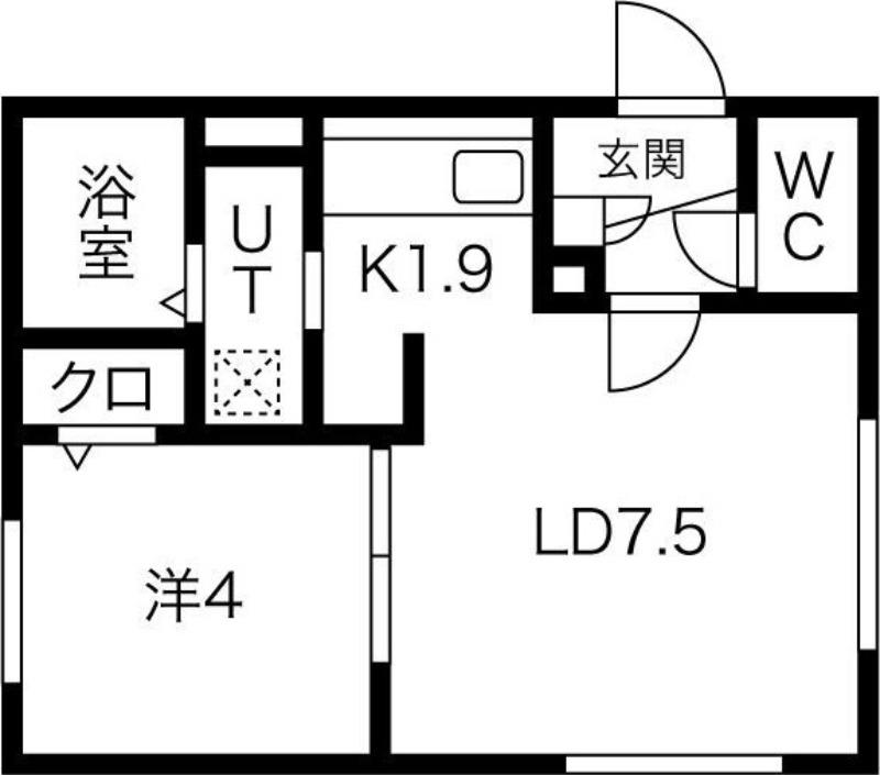 GREXTATE34(1LDK/2階)の間取り写真