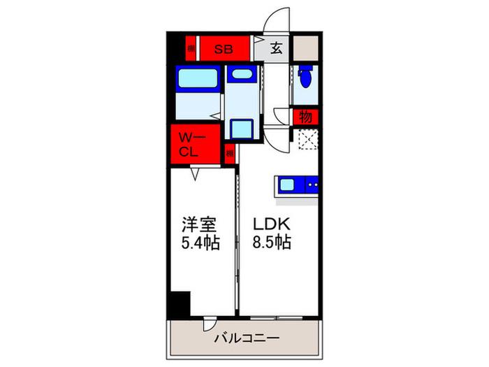 エールグラン豊中本町(1LDK/3階)の間取り写真