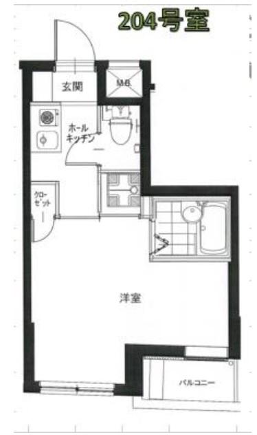 フォーディアル高田馬場(1K/2階)の間取り写真