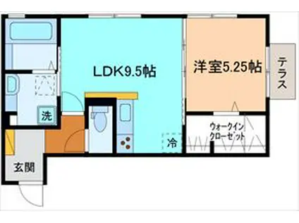 VERT ESPACIOII(1LDK/2階)の間取り写真