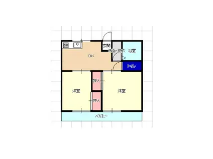 金井ビル(2DK/2階)の間取り写真