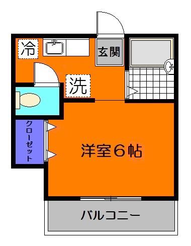 ハイツシャトレ(1K/2階)の間取り写真