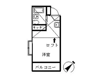 サンパルけやき台(ワンルーム/1階)の間取り写真