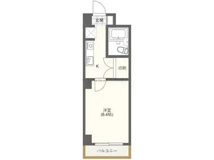 せらびEBISU(1K/4階)の間取り写真