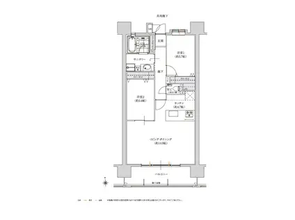 シティライフ新町III(2LDK/5階)の間取り写真