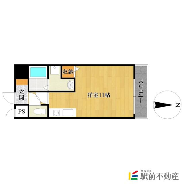 ヒルズ六ツ門(ワンルーム/4階)の間取り写真