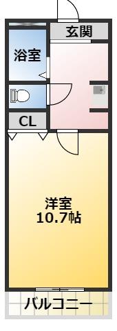 ロイヤルサルビア(1K/1階)の間取り写真