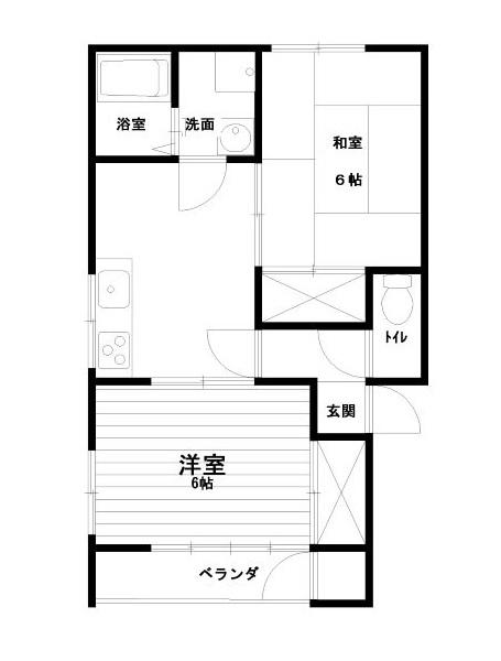 ピーチハイツ(2DK/1階)の間取り写真