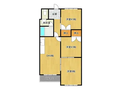 FLATS芙庵(3DK/3階)の間取り写真