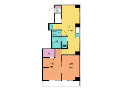 カディス6(2LDK/3階)の間取り写真
