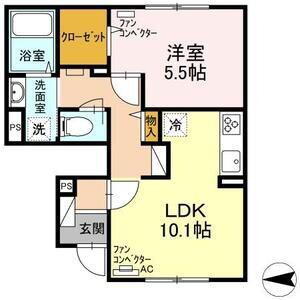 SERAM-D(1LDK/1階)の間取り写真