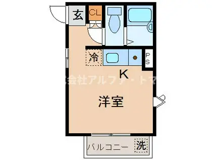 扇町ローズガーデン(ワンルーム/3階)の間取り写真