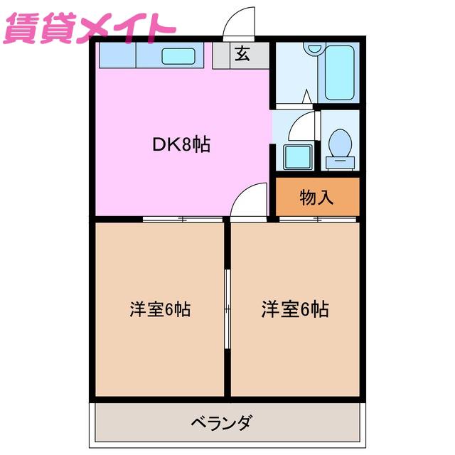 ハイムラズベリー(2DK/1階)の間取り写真
