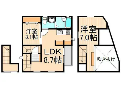 グレーディングフォレスト(2LDK/3階)の間取り写真