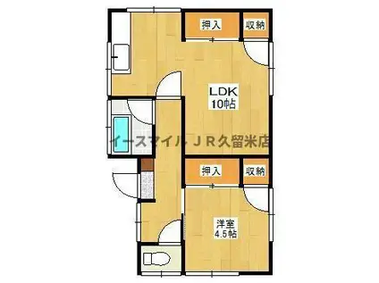 コンチェル瀬下(1LDK/2階)の間取り写真