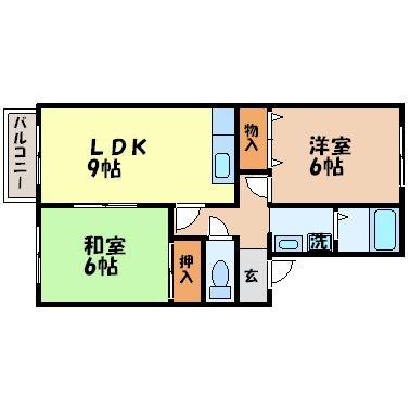 セジュール高尾(2LDK/2階)の間取り写真